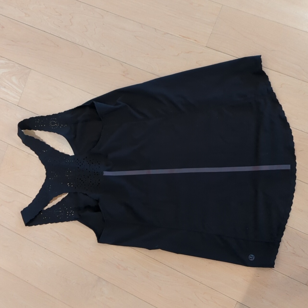 Lululemon Laser Cut Black Athletic Tank Top